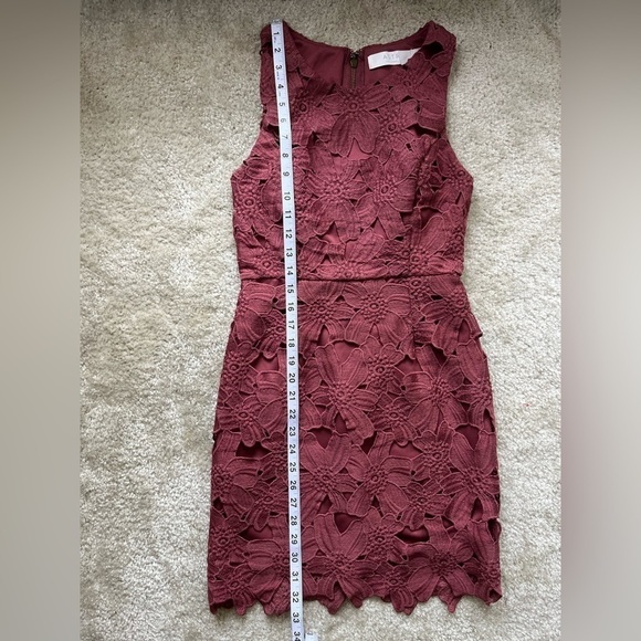 ASTR The Label Floral Overlay Sleeveless Sheath Dress‎ in Blush Pink/Woodrose - Picture 8 of 9